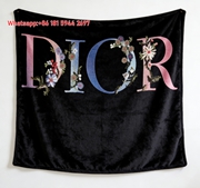 Dior Floral Letter Flannel Sofa Throw Blanket D050